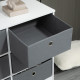 Chests of Drawer, Fabric Dresser Storage Cabinet with 6 Drawers for Bedroom, Living Room and Hallway, White and Grey