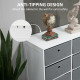 Chests of Drawer, Fabric Dresser Storage Cabinet with 6 Drawers for Bedroom, Living Room and Hallway, White and Grey