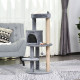 PawHut 104 cm Cat Tree, Cat Condo Tree Tower, Cat Activity Centre with Scratching Posts, Plush Perch, Hanging Ball - Grey