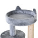 PawHut 104 cm Cat Tree, Cat Condo Tree Tower, Cat Activity Centre with Scratching Posts, Plush Perch, Hanging Ball - Grey