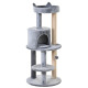 PawHut 104 cm Cat Tree, Cat Condo Tree Tower, Cat Activity Centre with Scratching Posts, Plush Perch, Hanging Ball - Grey