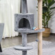 PawHut 104 cm Cat Tree, Cat Condo Tree Tower, Cat Activity Centre with Scratching Posts, Plush Perch, Hanging Ball - Grey