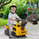 3 in 1 Ride-On Excavator, Bulldozer, Road Roller, with Music, Anti-Roll Device, for Ages 18-48 Months - Yellow