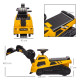 3 in 1 Ride-On Excavator, Bulldozer, Road Roller, with Music, Anti-Roll Device, for Ages 18-48 Months - Yellow