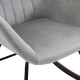 Rocking Chair Reading Accent Armchair with Steel Frame Sponge Padded for Living Room, Dining Room, Office, Balcony, Grey and Bla