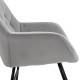 Rocking Chair Reading Accent Armchair with Steel Frame Sponge Padded for Living Room, Dining Room, Office, Balcony, Grey and Bla