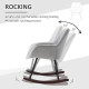 Rocking Chair Reading Accent Armchair with Steel Frame Sponge Padded for Living Room, Dining Room, Office, Balcony, Grey and Bla