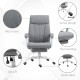 Vinsetto Office Chair, Ergonomic Desk Chair, Fabric Work Study Chair with 155° Reclining Back and Footrest, Adjustable Height an