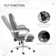 Vinsetto Office Chair, Ergonomic Desk Chair, Fabric Work Study Chair with 155° Reclining Back and Footrest, Adjustable Height an