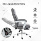 Vinsetto Office Chair, Ergonomic Desk Chair, Fabric Work Study Chair with 155° Reclining Back and Footrest, Adjustable Height an