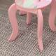 ZONEKIZ Kids Dressing Table with Mirror, Stool, Drawer, Cute Animal Design - Pink