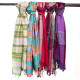 Lrg Indian Boho Scarves - 28x72cm - Random Purples