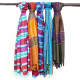 Lrg Indian Boho Scarves - 28x72cm - Random Blues