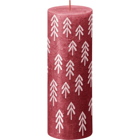 Bolsius Rustic Delicate Red Silhouette Pillar Candle with Tree (190mm x 68mm)