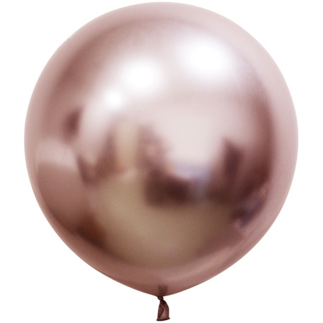 Rose Gold Chrome Jumbo Latex Balloon - 24 inch (Pk 3)