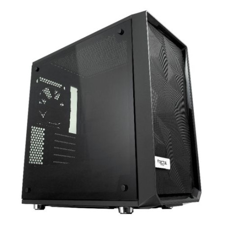 Fractal Design Meshify C Mini (Dark TG) Gaming Case w/ Dark Glass Window, Micro ATX, Angular Mesh Front, 2 Fans, Full Length PSU