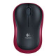 Logitech M185 Wireless Notebook Mouse, USB Nano Receiver, Black/Red