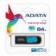 ADATA 64GB UV128 USB 3.0 Memory Pen, Retractable, Capless, Black &amp; Blue