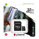 Kingston 32GB Canvas Select Plus Micro SD Card with SD Adapter, UHS-I Class 10 with A1 App Performance