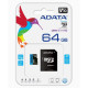 ADATA 64GB Premier Micro SDXC Card with SD Adapter, UHS-I Class 10 with A1 App Performance