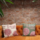 3x Printed Cotton Cushion Cover - We are Flowers - Olive, Pink and Natural