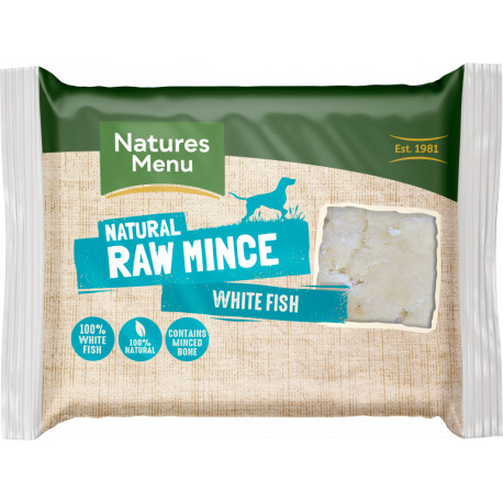 Nature's Menu - Just White Fish Raw Mince Dog Food (Frozen) 400g