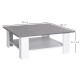 Square Coffee Table, Wooden Coffee Table with Storage, Cocktail Center Tea Table for Home Office, 80W x 80D x 31.5Hcm, Grey and 