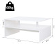 Coffee Table with Storage, 2-Tier Centre Table, Modern Living Room Table with Open Shelf and Aluminium Poles, White