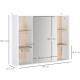 Bathroom Mirror Cabinet, Wall Mounted Storage Cabinet with Open Cupboard and Adjustable Shelf, White