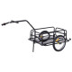 Bike Cargo Trailer Bicycle Cargo Storage Cart w/ Hitch Cycling Camping Luggage Storage Carrier Transport Steel Black