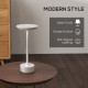 Cordless Table Lamp, Touch LED Desk Lamp with 4000mAh Rechargeable Battery, 3 Colour, for Bedroom Living Room, Silver