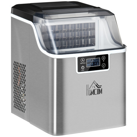 3.2L Compact Ice Machine, with LCD Screen and Accessories - Silver-Tone