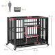 PawHut 37&quot; Heavy Duty Dog Crate, Foldable Dog Cage, with Openable Top, Locks, Removable Tray, Wheels - Black