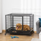 PawHut 43&quot; Heavy Duty Metal Dog Crate Pet Cage with Tray Wheeled Dog Kennel - Black (Large)