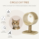 PawHut 56cm Cat Tree for Indoor Cats, with Scratching Post, Tunnel, Toy Ball - Beige