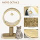 PawHut 56cm Cat Tree for Indoor Cats, with Scratching Post, Tunnel, Toy Ball - Beige