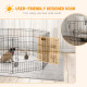 PawHut Dog Playpen, Puppy Pen, Eight-Panel Metal Fence, for Small Dogs, Indoors, Outdoors - Black