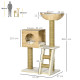 PawHut Cat Tree, with Scratching Posts, Bed, Cat House - Natural Finish