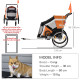 PawHut Dog Bike Trailer 2-in-1 Pet Stroller for Large Dogs Cart Foldable Bicycle Carrier Aluminium Frame with Safety Leash Hitch