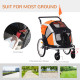 PawHut Dog Bike Trailer 2-in-1 Pet Stroller for Large Dogs Cart Foldable Bicycle Carrier Aluminium Frame with Safety Leash Hitch