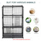 PawHut Pet Playpen DIY Small Animal Cage Enclosure Metal Wire Fence 39 Panels with 3 Doors 2 Ramps for Kitten Bunny Chinchilla P