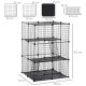 PawHut Pet Playpen DIY Small Animal Cage Enclosure Metal Wire Fence 39 Panels with 3 Doors 2 Ramps for Kitten Bunny Chinchilla P