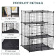 PawHut Pet Playpen DIY Small Animal Cage Enclosure Metal Wire Fence 39 Panels with 3 Doors 2 Ramps for Kitten Bunny Chinchilla P