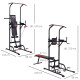 Multifunction Power Tower Home Workout Dip Station w/ Sit-up Bench Push-up Bars and Tension Ropes Fitness Equipment Office Gym T