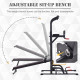 Multifunction Power Tower Home Workout Dip Station w/ Sit-up Bench Push-up Bars and Tension Ropes Fitness Equipment Office Gym T