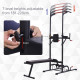 Multifunction Power Tower Home Workout Dip Station w/ Sit-up Bench Push-up Bars and Tension Ropes Fitness Equipment Office Gym T