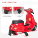 Vespa Licensed 6V Kids Electric Motorbike Ride On Motorcycle  Battery Powered for 18-36 Months with Horn Headlight Red