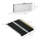 Wheelchair Ramp, 122L x 73Wcm, 272KG Capacity, Folding Aluminium Threshold Ramp with Non-Skid Surface, Transition Plates Above a