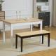 102 cm Wood Dining Bench for 2 People, Wooden Bench for Kitchen, Dining Room, Entryway, White