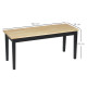 102 cm Wood Dining Bench for 2 People, Wooden Bench for Kitchen, Dining Room, Entryway, White